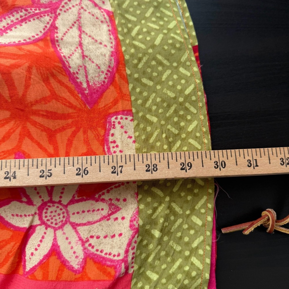 VTG Sigrid Olsen Sport Wrap Skirt Women's Size 12 Orange Pink‎ Floral Tropical - Picture 11 of 11